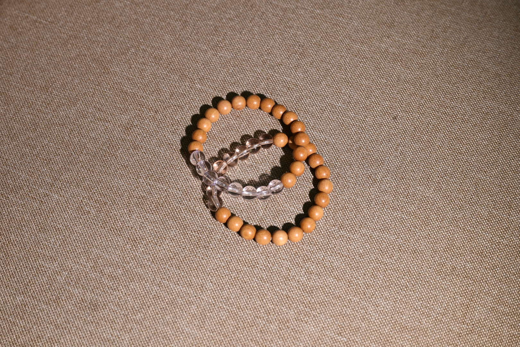 'Anna' wood crystal bracelet