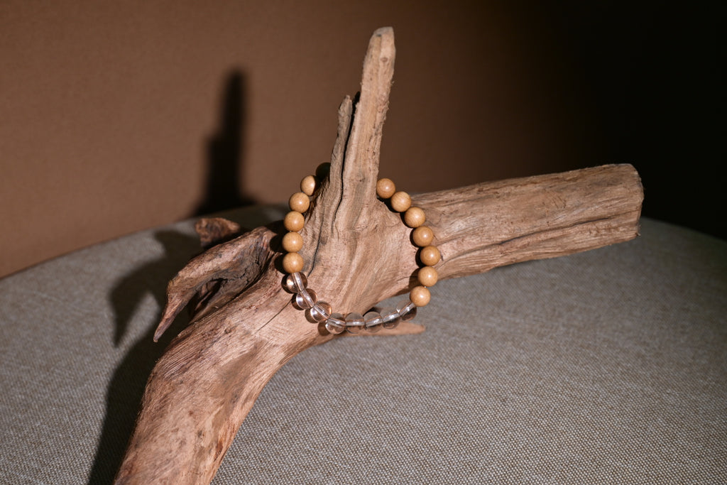 'Anna' wood crystal bracelet