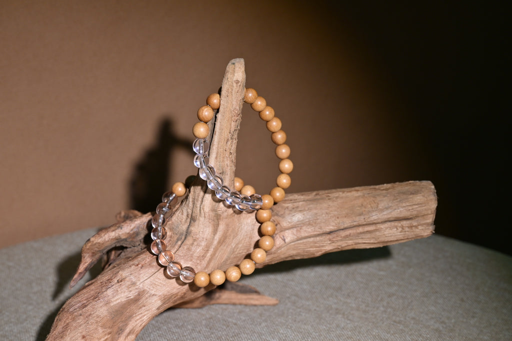 'Anna' wood crystal bracelet