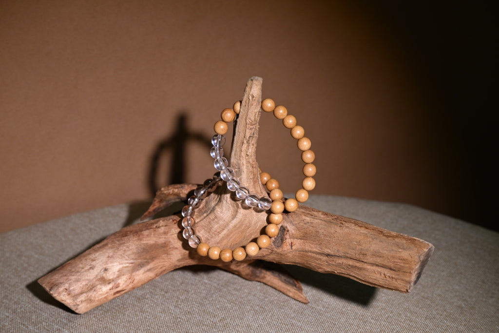 'Amy' wood crystal bracelet