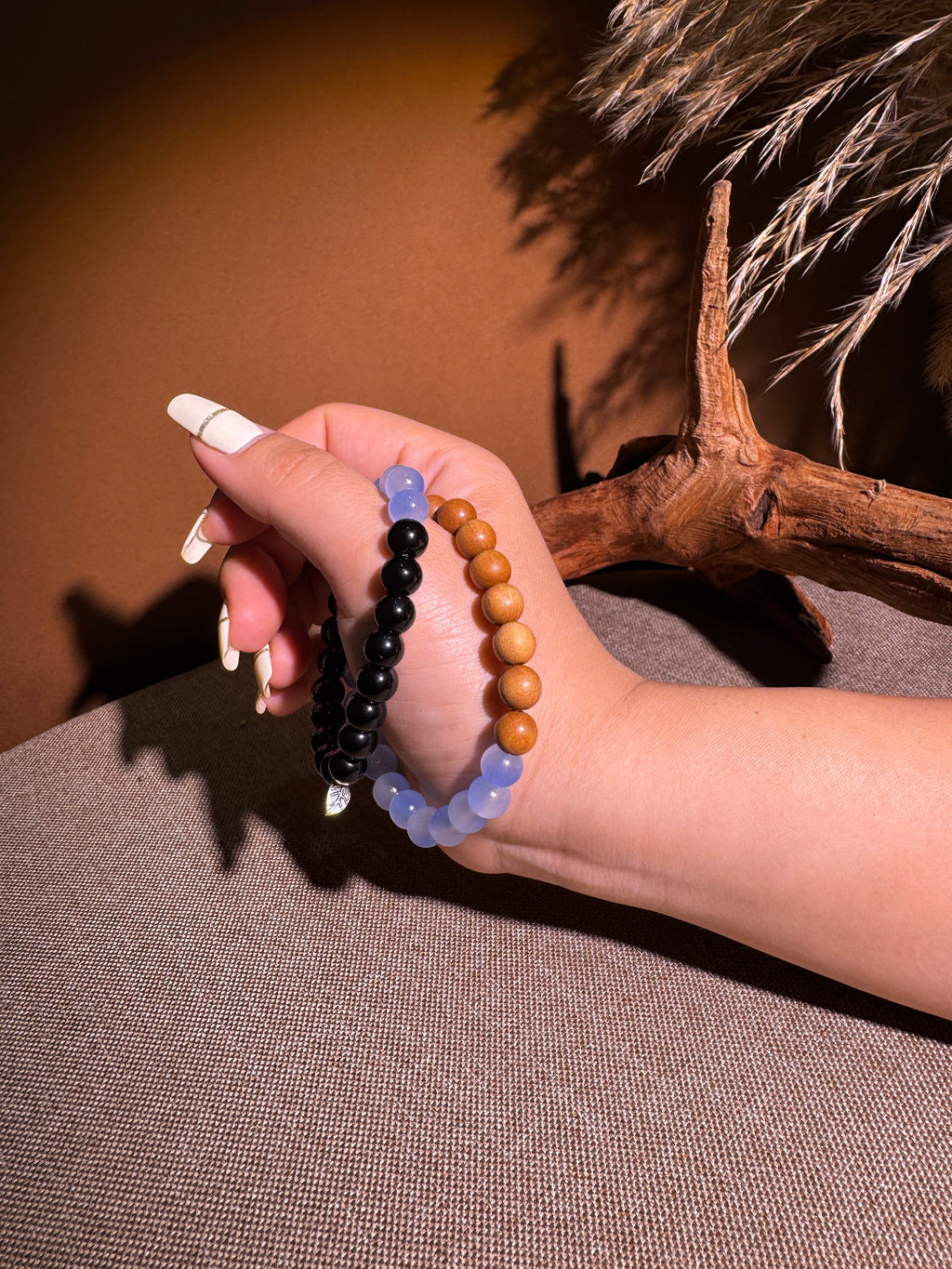 'Alston' wood crystal bracelet